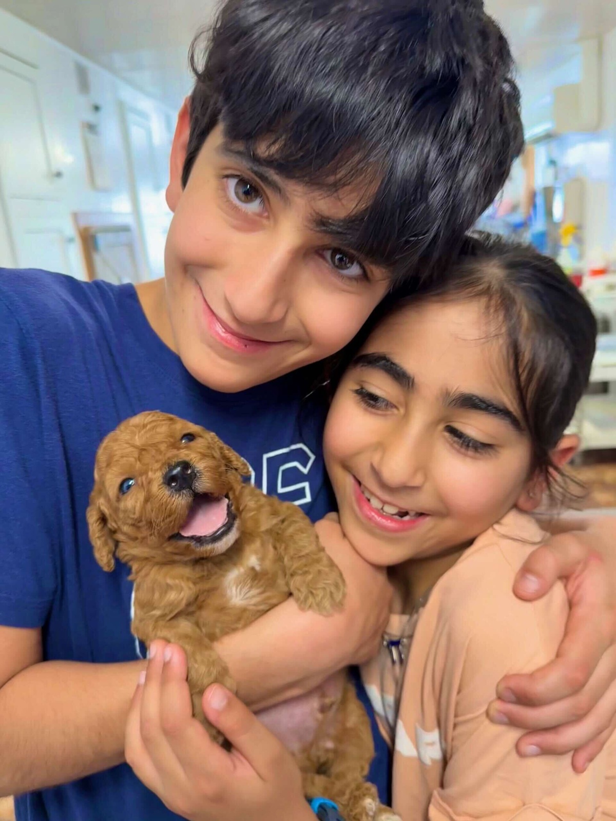 Child with puppy
